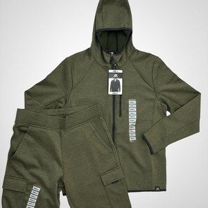 Zeroxposur Tech Hoodie Jogger Set Light Weight Basil Heather Men's Size S